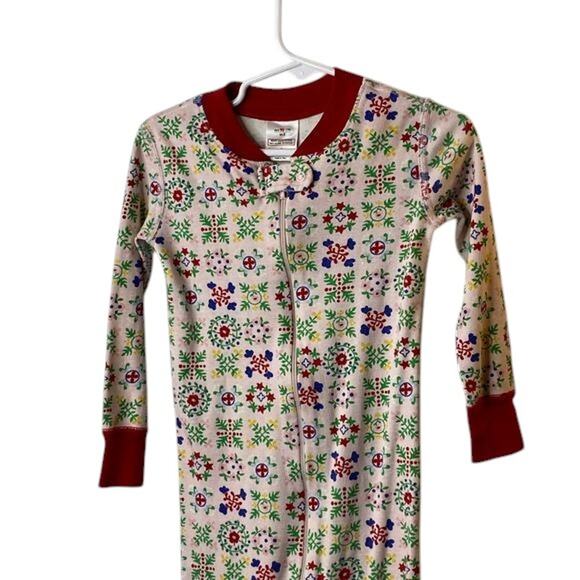 Hanna Andersson Pink & Red Floral Print Full Zip One Piece Pajama  US 3 NEW - Picture 12 of 13